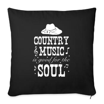 Cadeau de musique country country music - Housse de coussin décorative 45 x 45 cm - noir - Devant