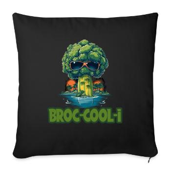 Summer Vibes Cooler Brokkoli mit Sonnenbrille - Sofakissenbezug 45 x 45 cm - Schwarz - Vorne