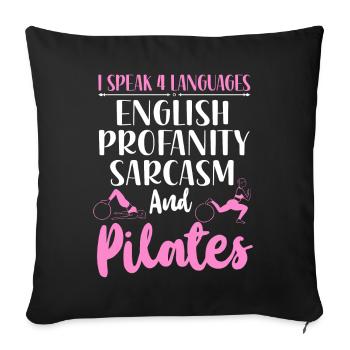 Instructeur de Pilates Professeur Je parle - Housse de coussin décorative 45 x 45 cm - noir - Devant
