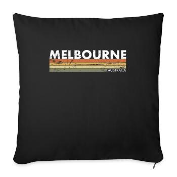 Melbourne Retro Australia Vintage Australian - Sofa pillowcase 17,3'' x 17,3'' (45 x 45 cm) - black - Front