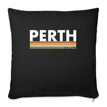 Perth, Australie Retro Australie Australienne - Housse de coussin décorative 45 x 45 cm - noir - Devant