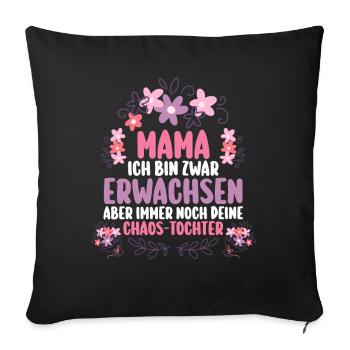 Maman Fête des mères Maman - Housse de coussin décorative 45 x 45 cm - noir - Devant