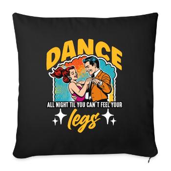 Danse de salon Toute la nuit Danse de salon Danseuse de salon - Housse de coussin décorative 45 x 45 cm - noir - Devant