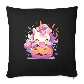 Licorne Halloween Licorne japonaise - Housse de coussin décorative 45 x 45 cm - noir - Devant
