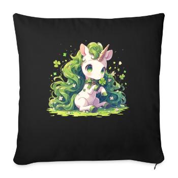 Licorne Saint-Patrick Licorne japonaise - Housse de coussin décorative 45 x 45 cm - noir - Devant
