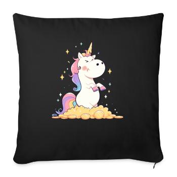 Licorne Saint-Patrick Licorne japonaise - Housse de coussin décorative 45 x 45 cm - noir - Devant