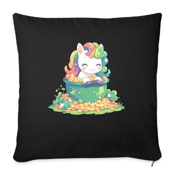 Licorne Saint-Patrick Licorne japonaise - Housse de coussin décorative 45 x 45 cm - noir - Devant