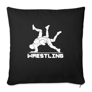 Lutteur lutteur Fight Wrestling Ringer cadeau - Housse de coussin décorative 45 x 45 cm - noir - Devant