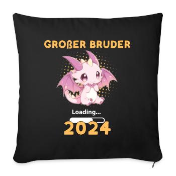 Big Brother 2024 Loading - Sofa pillowcase 17,3'' x 17,3'' (45 x 45 cm) - black - Front