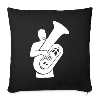 Tuba Virtuoso – Low Sound Master - Sofa pillowcase 17,3'' x 17,3'' (45 x 45 cm) - black - Front