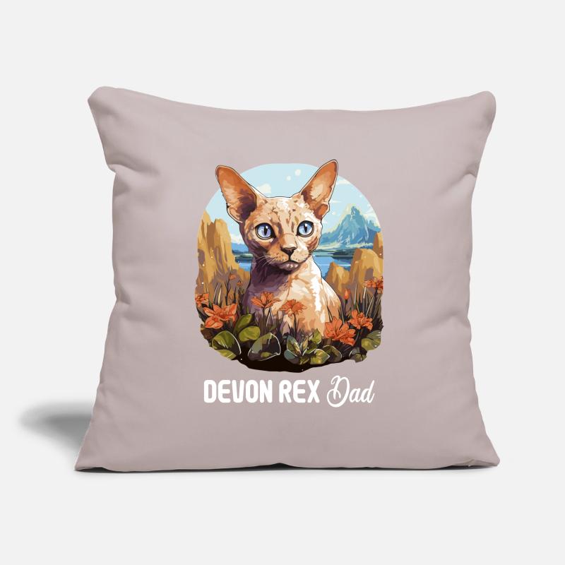 Chaton Devon Rex Chat Devon Rex Housse de coussin décorative 45 x 45 cm