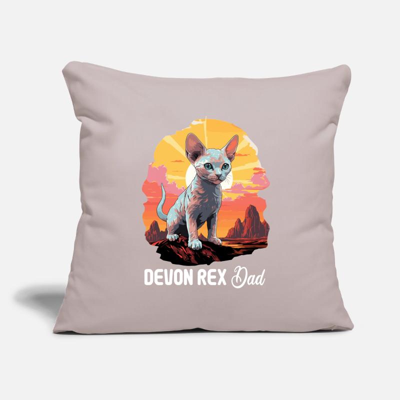 Chaton Devon Rex Chat Devon Rex Housse de coussin décorative 45 x 45 cm