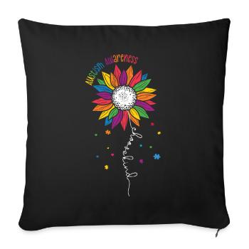 Autism - Sofa pillowcase 17,3'' x 17,3'' (45 x 45 cm) - black - Front