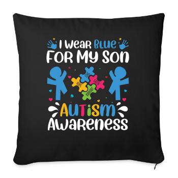 Autism Awareness Day Autistic Gift - Sofa pillowcase 17,3'' x 17,3'' (45 x 45 cm) - black - Front