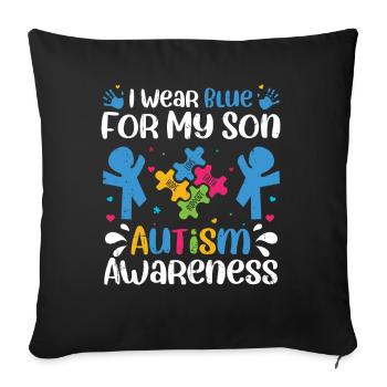 Autism - Sofa pillowcase 17,3'' x 17,3'' (45 x 45 cm) - black - Front