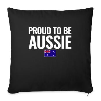 Fier d’être australien Australie Drapeau australien - Housse de coussin décorative 45 x 45 cm - noir - Devant