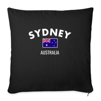 Sydney Australie Australie Drapeau australien - Housse de coussin décorative 45 x 45 cm - noir - Devant