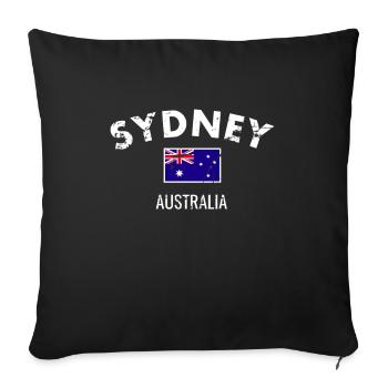 Sydney Australia Vintage Australian Flag - Sofa pillowcase 17,3'' x 17,3'' (45 x 45 cm) - black - Front