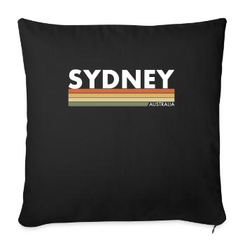 Sydney, Australie, Rétro, Australie, Australien - Housse de coussin décorative 45 x 45 cm - noir - Devant