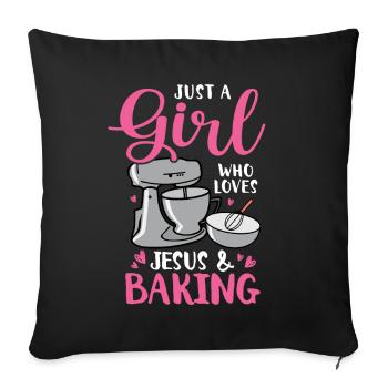 Bäcker Bäckerein Backwaren Backen Geschenk - Sofakissenbezug 45 x 45 cm - Schwarz - Vorne
