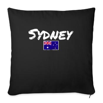 Sydney Australien Vintage Australische Flagge - Sofakissenbezug 45 x 45 cm - Schwarz - Vorne