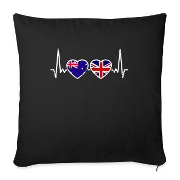 Australia UK Vintage Heartbeat Flag - Sofa pillowcase 17,3'' x 17,3'' (45 x 45 cm) - black - Front