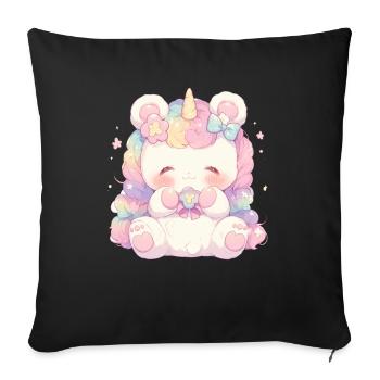 Unicorn Thanksgiving Japanese Unicorn - Sofa pillowcase 17,3'' x 17,3'' (45 x 45 cm) - black - Front