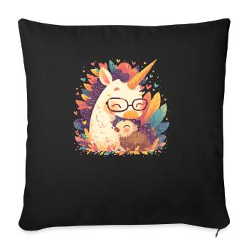 Unicorn Thanksgiving Japanese Unicorn - Sofa pillowcase 17,3'' x 17,3'' (45 x 45 cm) - black - Front
