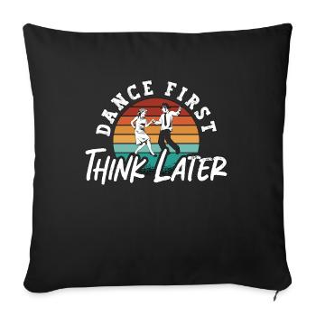 Swing Dance First Think Later Retro Couple Dancing - Sofa pillowcase 17,3'' x 17,3'' (45 x 45 cm) - black - Front