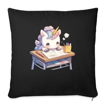 Unicorn Kawaii Japanese - Sofa pillowcase 17,3'' x 17,3'' (45 x 45 cm) - black - Front