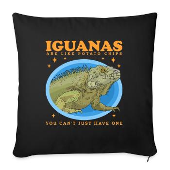 Iguana Reptile Lizard Iguanas Gift - Sofa pillowcase 17,3'' x 17,3'' (45 x 45 cm) - black - Front