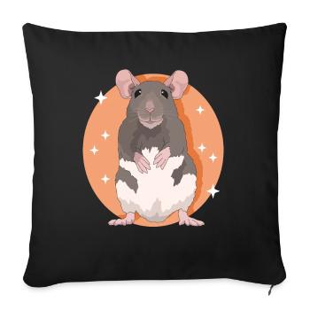 Rats, Rat Lover, Rat Owner, Gift - Sofa pillowcase 17,3'' x 17,3'' (45 x 45 cm) - black - Front