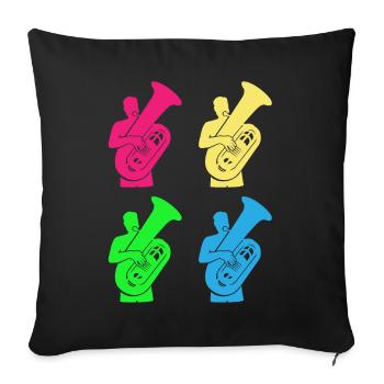 Colorful Tuba Game Joy Music Gift - Sofa pillowcase 17,3'' x 17,3'' (45 x 45 cm) - black - Front