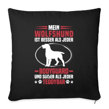 German wirehaired dog protects me better - Sofa pillowcase 17,3'' x 17,3'' (45 x 45 cm) - black - Front