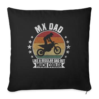 MX Dad Motocross - Sofa pillowcase 17,3'' x 17,3'' (45 x 45 cm) - black - Front