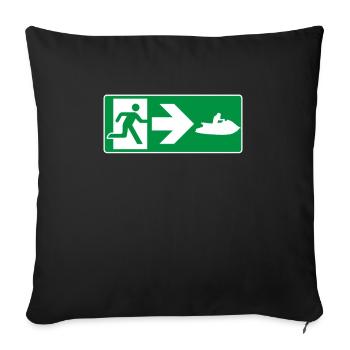 Notausgang Jetski Jetskifahrer - Sofakissenbezug 45 x 45 cm - Schwarz - Vorne