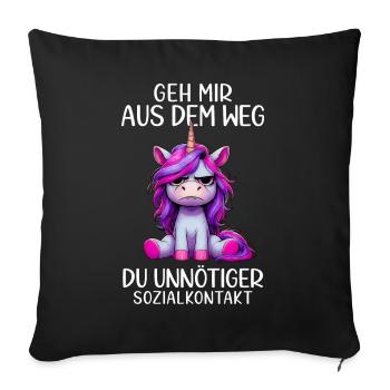 Écarte-toi de mon chemin, toi les contacts sociaux inutiles - Housse de coussin décorative 45 x 45 cm - noir - Devant