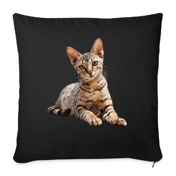 Egyptian Mau Kitten Cat Egyptian Mau - Sofa pillowcase 17,3'' x 17,3'' (45 x 45 cm) - black - Front