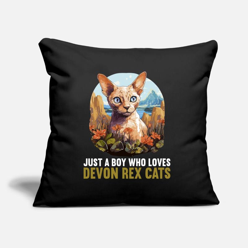 Chaton Devon Rex Chat Devon Rex Housse de coussin décorative 45 x 45 cm