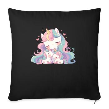 Unicorn Kawaii Japanese - Sofa pillowcase 17,3'' x 17,3'' (45 x 45 cm) - black - Front