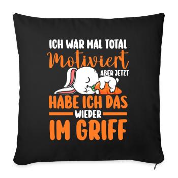 I used to be totally motivated bunny - Sofa pillowcase 17,3'' x 17,3'' (45 x 45 cm) - black - Front