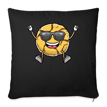 Dancing ginger biscuit biscuit with sunglasses - Sofa pillowcase 17,3'' x 17,3'' (45 x 45 cm) - black - Front