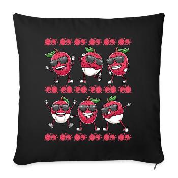 Dancing lychee with sunglasses lychees - Sofa pillowcase 17,3'' x 17,3'' (45 x 45 cm) - black - Front