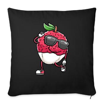 Dancing lychee with sunglasses lychees - Sofa pillowcase 17,3'' x 17,3'' (45 x 45 cm) - black - Front