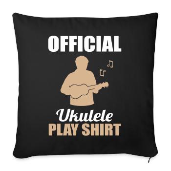 Chemise officielle de ukulélé Melody - Housse de coussin décorative 45 x 45 cm - noir - Devant