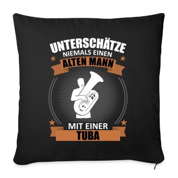 Old Man Master Tuba Honorary Gift - Sofa pillowcase 17,3'' x 17,3'' (45 x 45 cm) - black - Front