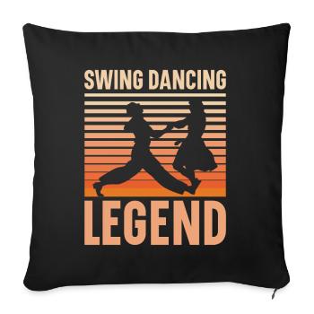 Lindy Hop Dancers Swing Dance Couple Swing Dance - Sofa pillowcase 17,3'' x 17,3'' (45 x 45 cm) - black - Front