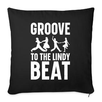 Danseurs de Lindy Hop Danse Swing Danse Swing Couple - Housse de coussin décorative 45 x 45 cm - noir - Devant