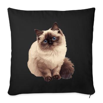 Chat de l’Himalaya Colourpoint Katze - Housse de coussin décorative 45 x 45 cm - noir - Devant