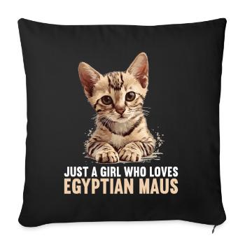 Egyptian Mau Kitten Cat Egyptian Mau - Sofa pillowcase 17,3'' x 17,3'' (45 x 45 cm) - black - Front